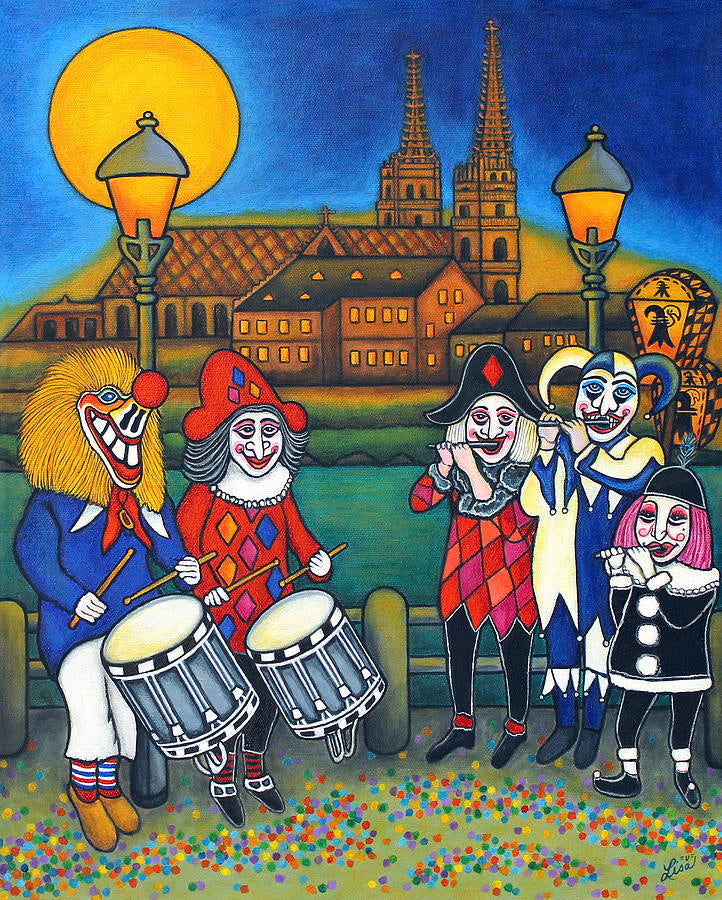 Halloween Clown Play 40*50CM(Canvas) Full Round Drill Diamond Painting gbfke