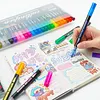 Dual Line Outline Markers with Shimmering Effect Sparkle Doodle Shimmer Marker Drawing Pens for Journaling Coloring Art Planning Supplies