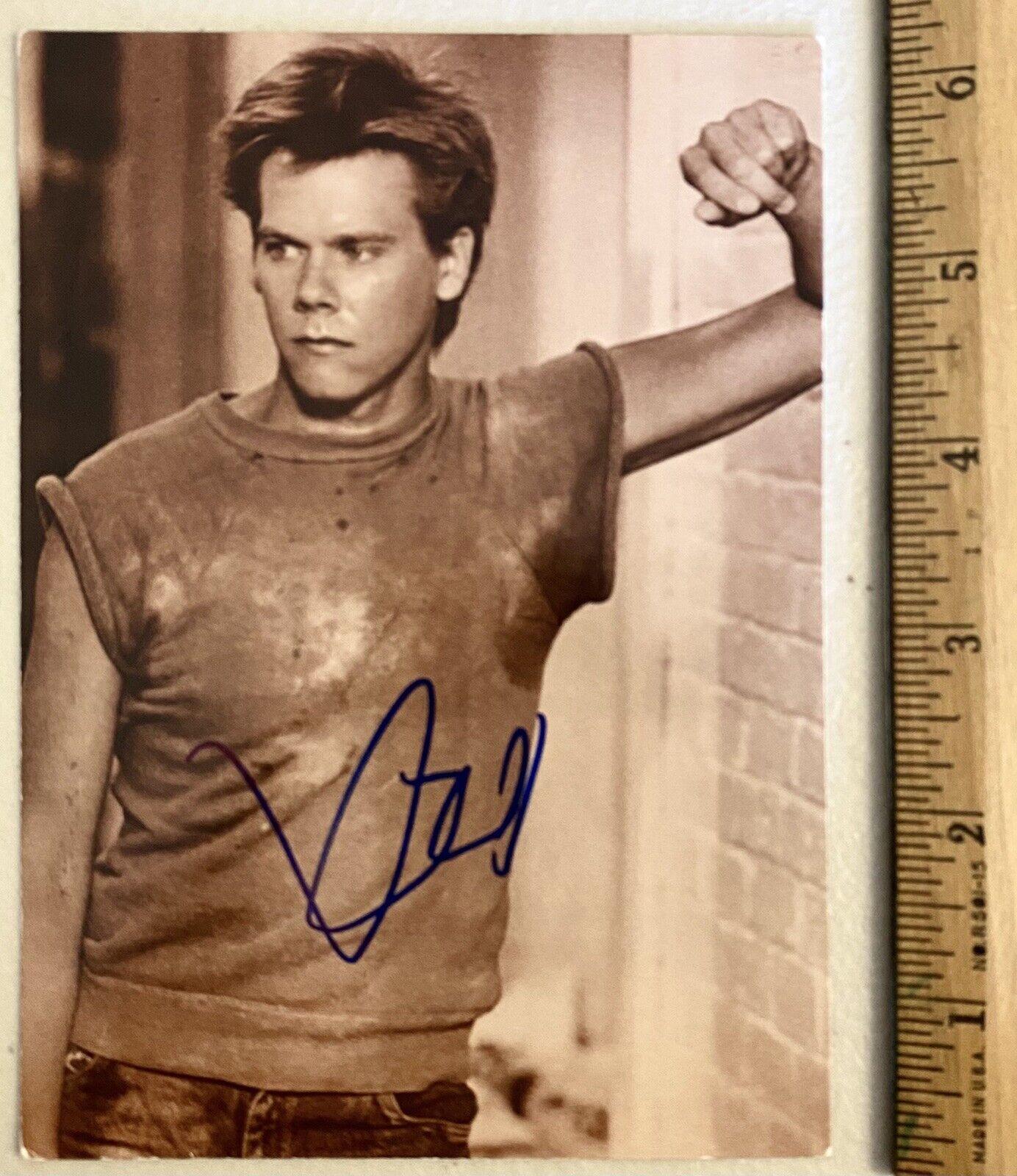 Kevin Bacon Signed 4.5x6.5 Card Cut Autographed Photo Poster painting Footloose Tremors