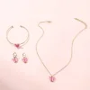 Ensemble de bijoux collier/bracelet/boucles d'oreilles papillon