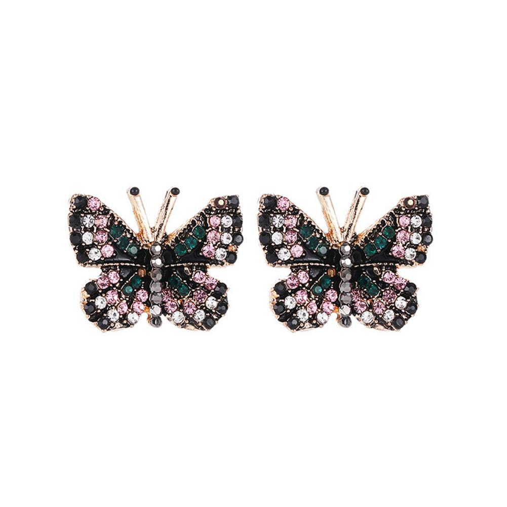 

Rhinestone Stud Earrings Colorful Butterfly Earrings Women Jewelry Gift, 501 Original