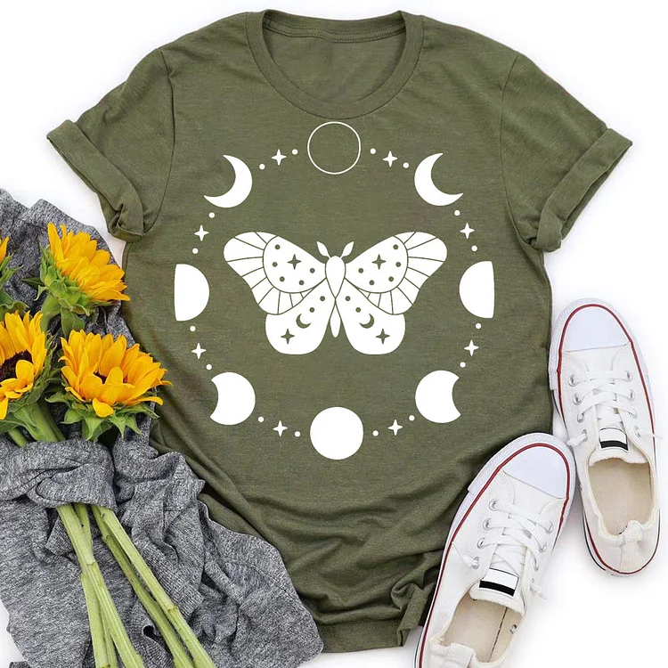 Moth  moonT-shirt Tee -05613#537777