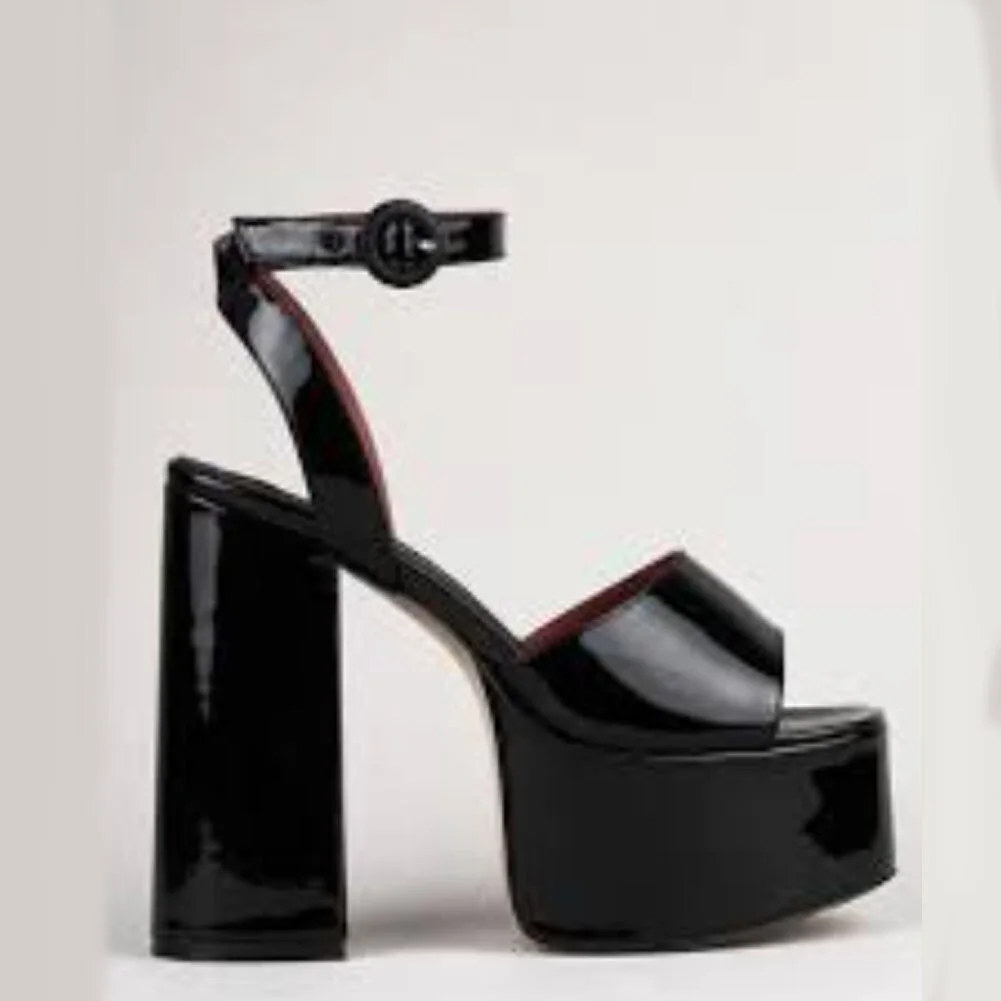 Qengg Brand Design Peep Toe Platform High Heels Summer Buckle Strappy Party Dress Wedding Fashion Sexy Sandals For Women