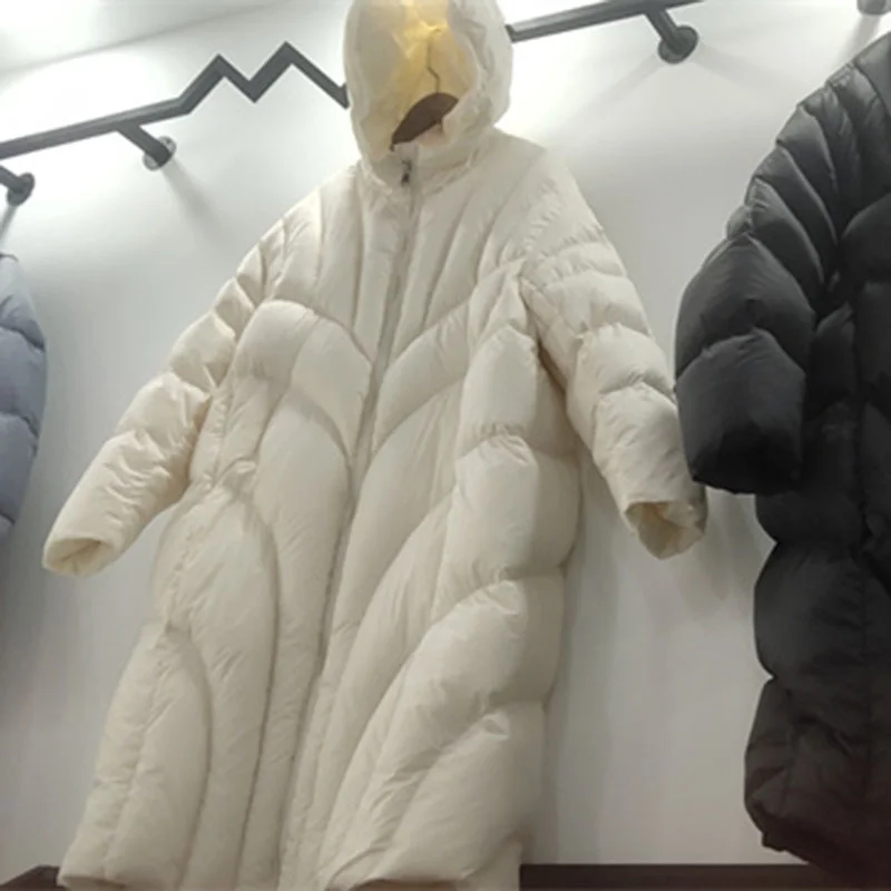 Woherb Jiangnan With The Same 2024 Winter New Thickened 90 White Duck Down Coat Hooded Jiangnan Wind Extended Female Down Jacket-Outfit Ideas