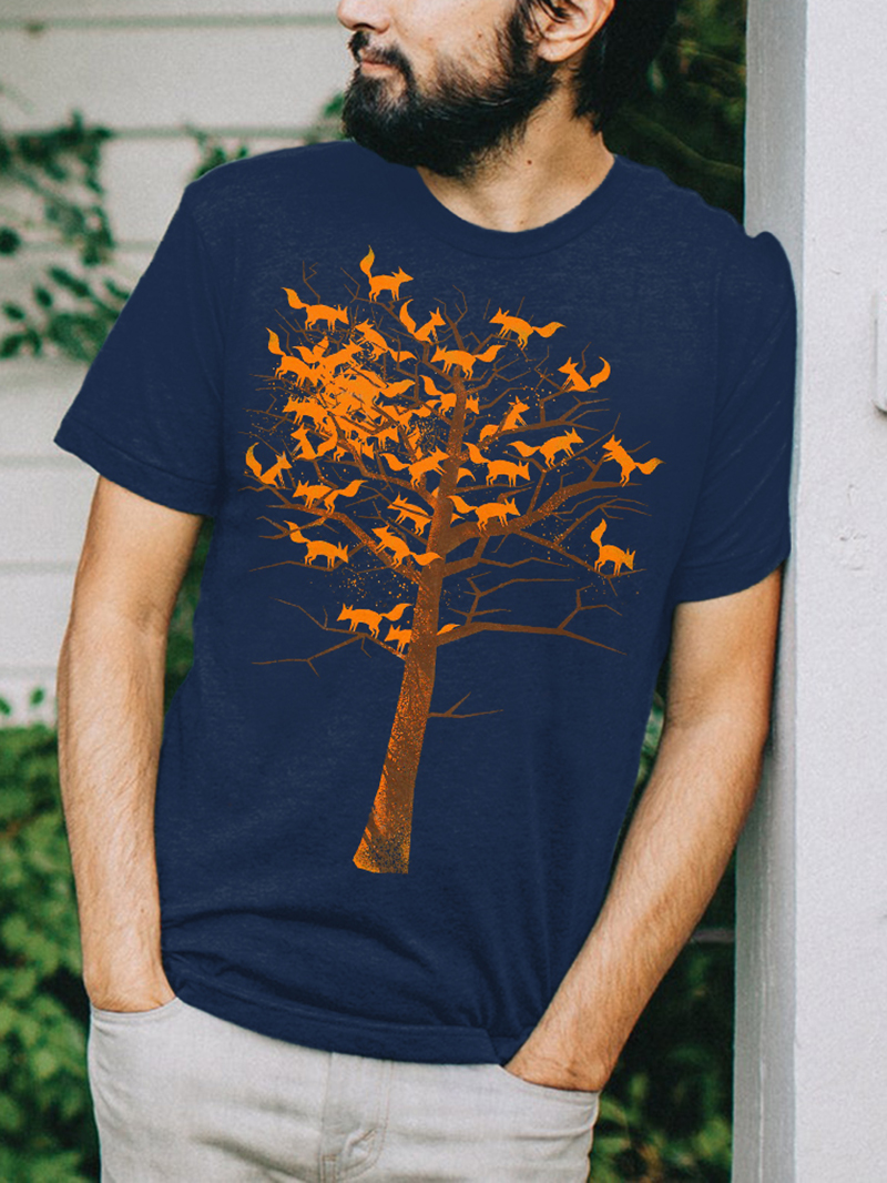 Tree of Fox Printed Men's T-Shirt