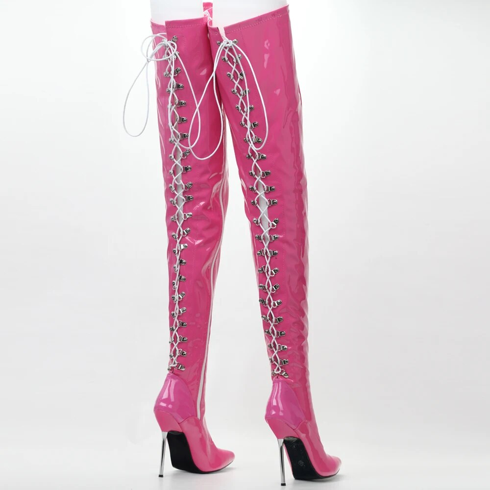 VCSHOES 4.72in High Height Boots Party Boots Pointed Toe Stiletto Heel Over-The-Knee Boots US Size 6-13 No.756