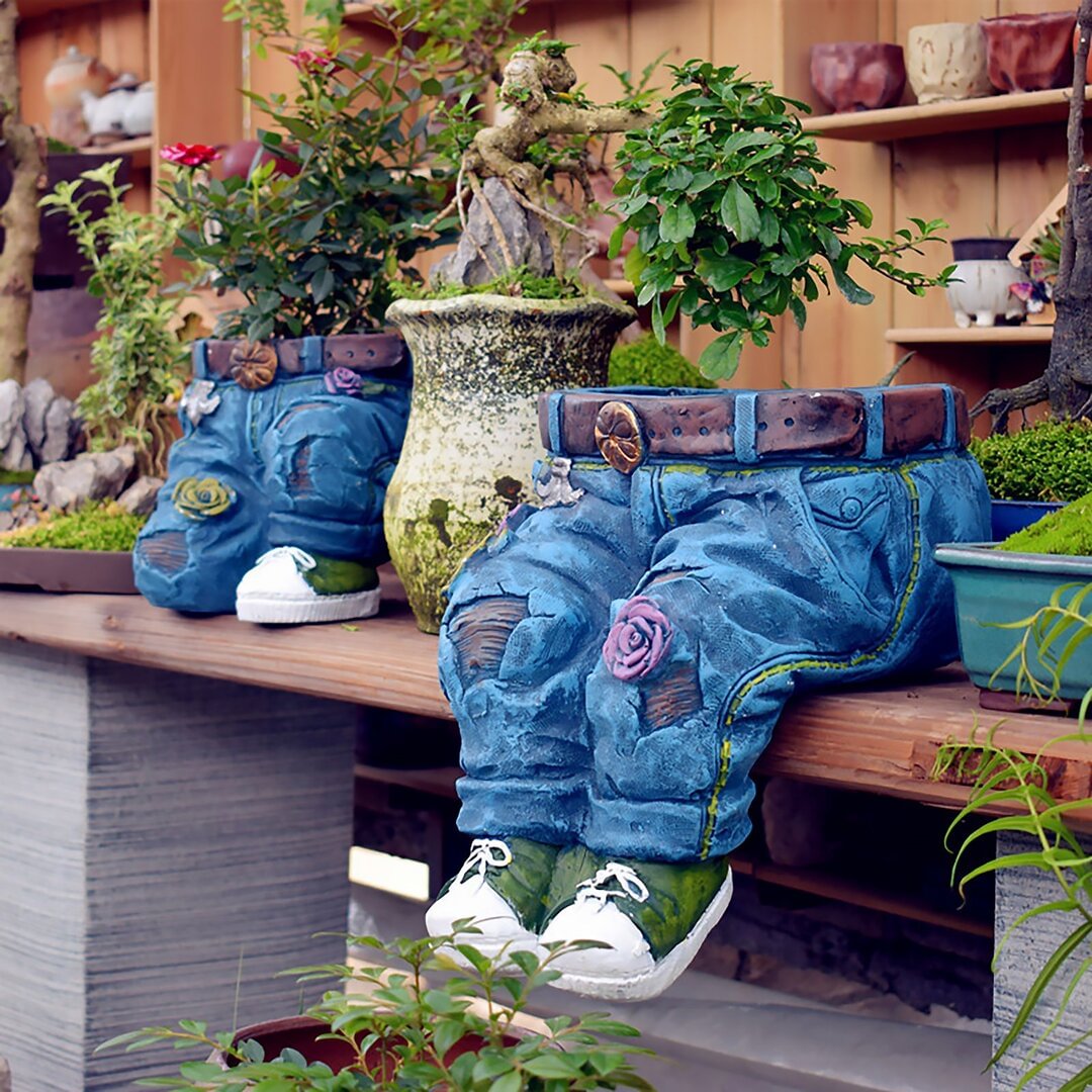 Jeans Flower Pot Creative Figurines DIY Plant Vase