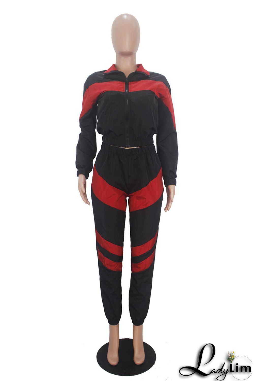 Blue Fashion Casual Patchwork Solid Split Joint Zipper Collar Long Sleeve Two Pieces(Without Pocket)