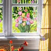 Colorful Tulips Butterfly Window Static Sticker Home Decor