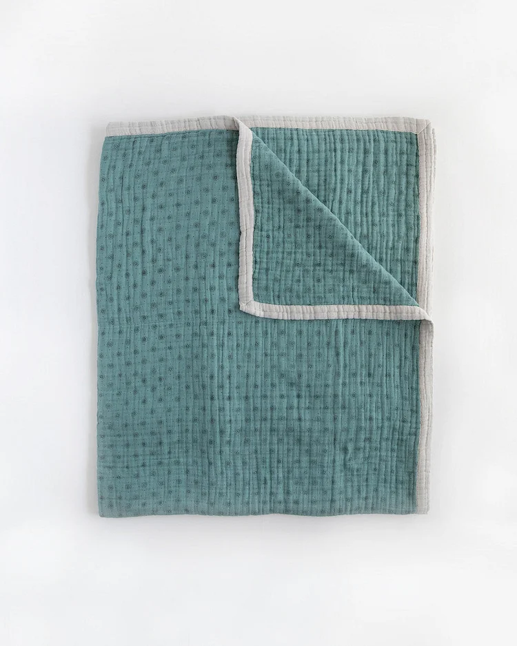 Cotton Muslin Quilted Throw - Wallflower