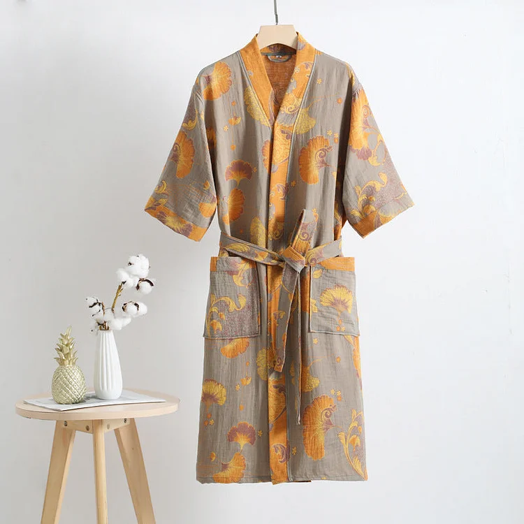 Pure Cotton Gauze Breathable Robe Radinnoo.com