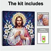uk.everydayedeals DIY Pearl Painting With Frame - Handmade Self-Adhesive Pearls - Jesus(25*25cm)