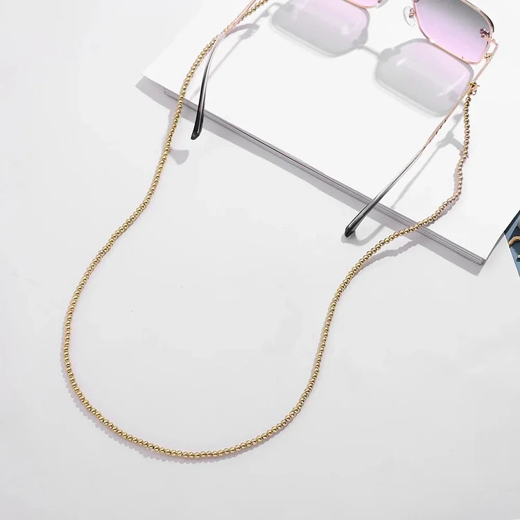 Women Sunglasses Chain Gold Color Long Beaded Chain Accessories Female Glasses Chain Lanyard Necklace Strap Holder Safety