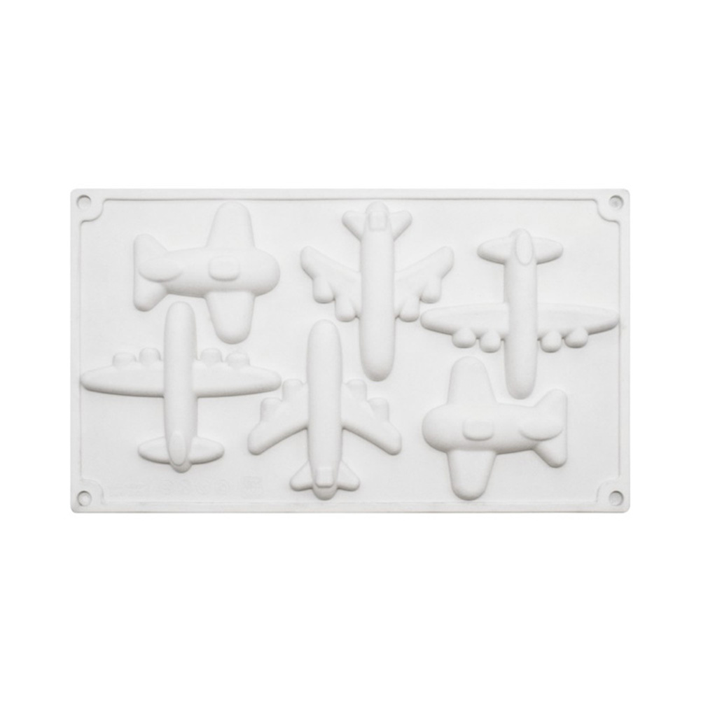 

3D 6 Cavities Airplane Silicone Mold Chocolate Ice Cube Trays Soap Molds, 501 Original
