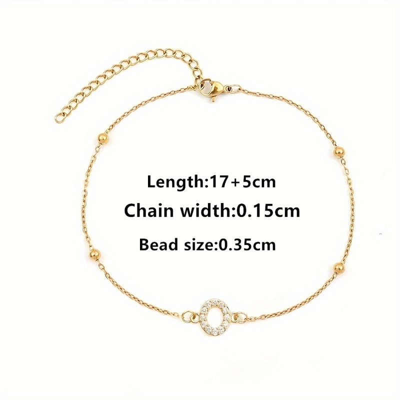 Elegant Minimalist Letter 201 Stainless Steel 304 Stainless Steel Zircon Bracelets In Bulk