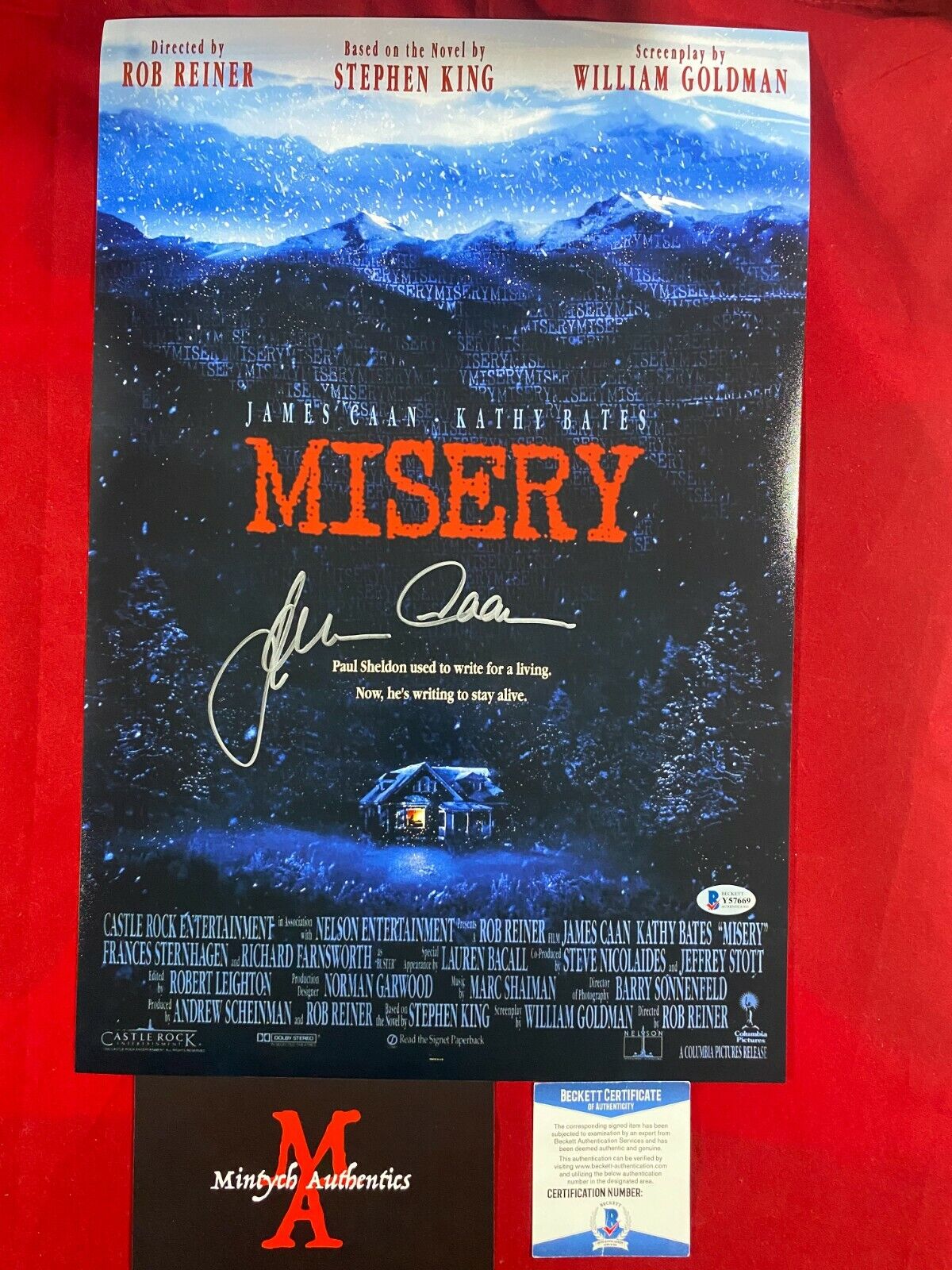 JAMES CAAN AUTOGRAPHED SIGNED 12x18 Photo Poster painting! MISERY! BECKETT COA! STEPHEN KING!