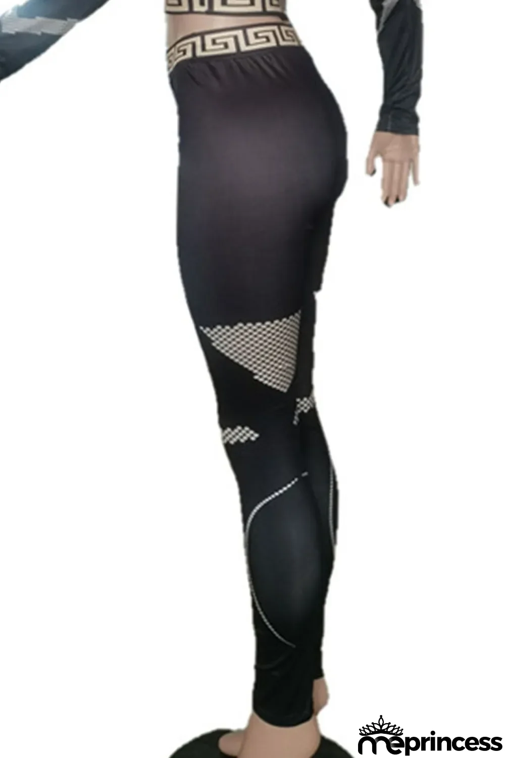 Burgundy Casual Print Split Joint O Neck Long Sleeve Two Pieces