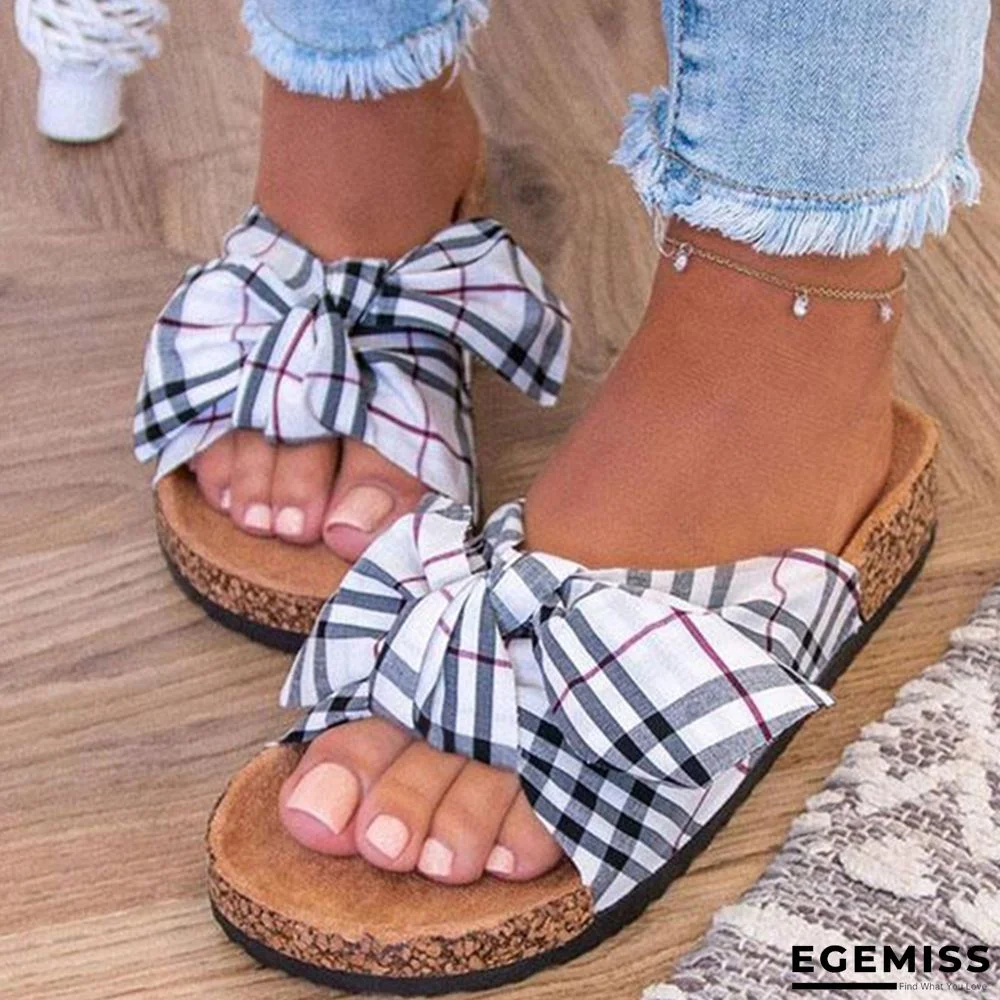 White Fashion Casual Patchwork With Bow Round Comfortable Shoes | EGEMISS
