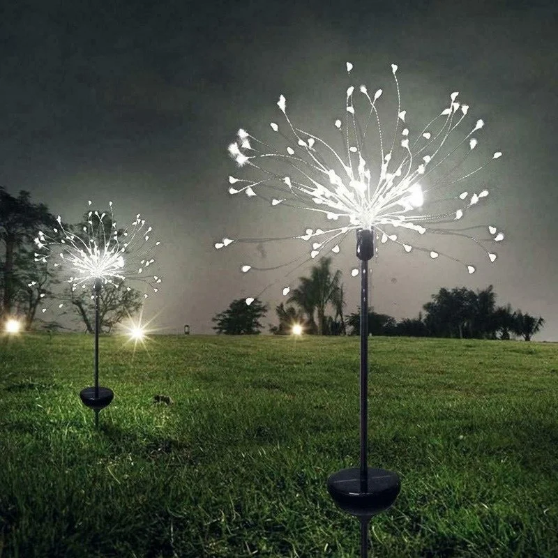 LED Solar Light Outdoor Grass Globe Dandelion Waterproof Flash Lights Lawn Lamp 、、sdecorshop