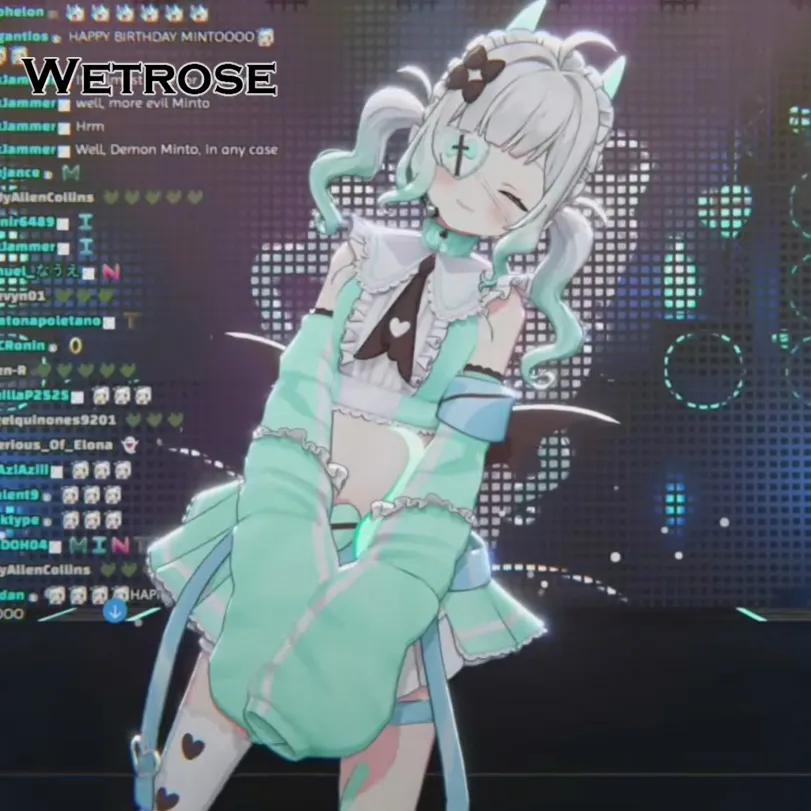 [Deposit] Wetrose Vtuber Mint Fantome Maid Demon 3D 2026 Birthday Live New Outfit Cosplay Costume  
