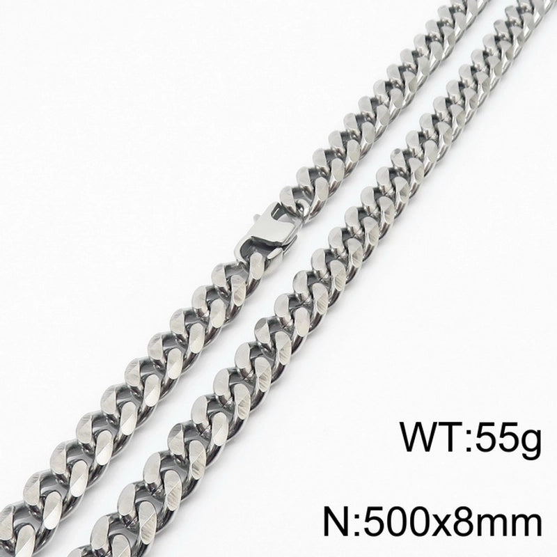 Minimalist Solid Color Titanium Steel Chain Unisex Necklace