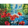 (US Only)Poppy Printed Cross Stitch Kit 55x45cm DIY 11CT Thread Art Needlework Decor