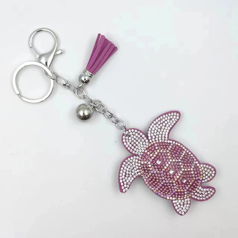 6 Pieces Cute Tortoise Alloy Unisex Keychain