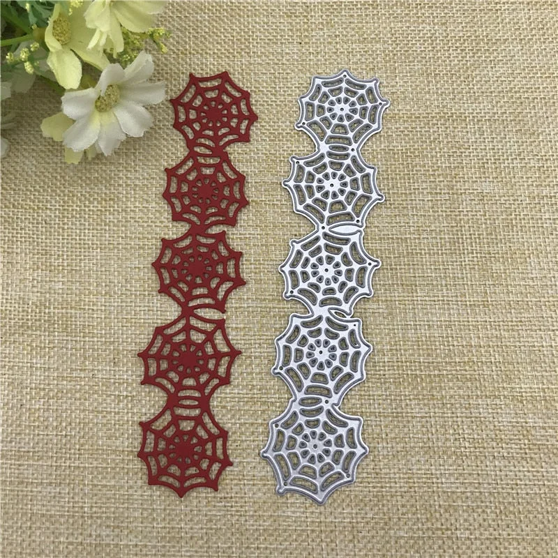 Halloween Spider Web Lace Border Edge Metal Cutting Dies Stencils For Card Making Decorative Embossing Suit Paper Cards Stamp