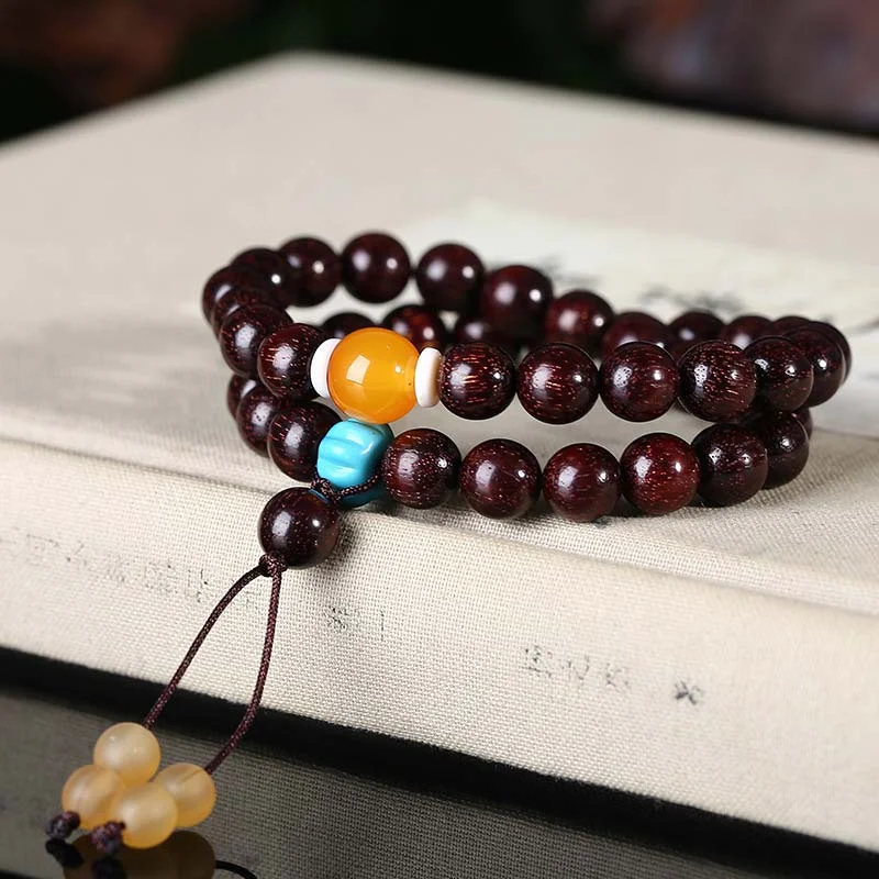 Tibetan Small Leaf Red Sandalwood Protection Bracelet