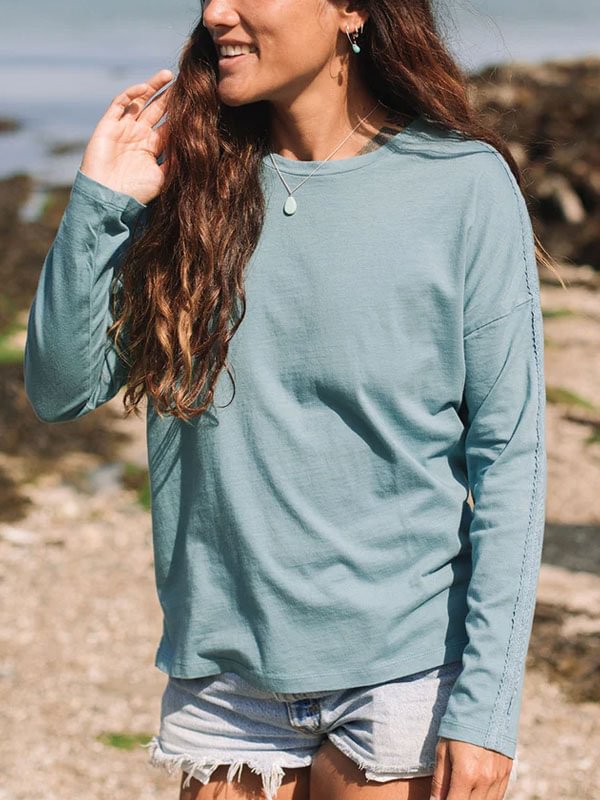 Solid color pullover outdoor ladies tops