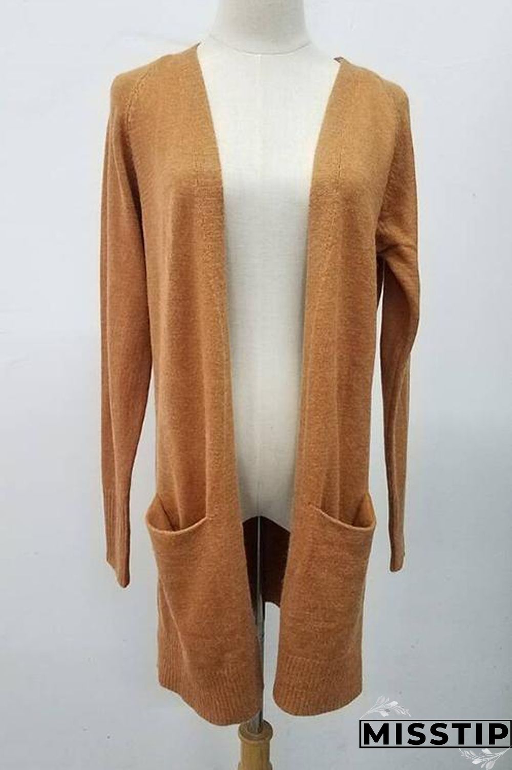 Pocket Knitting Long Coat