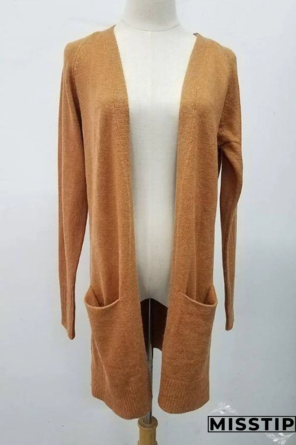 Pocket Knitting Long Coat