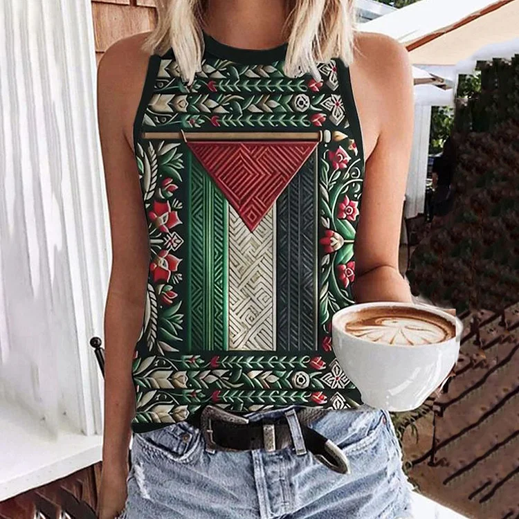 Palestine Forever Vintage Print Tank Top