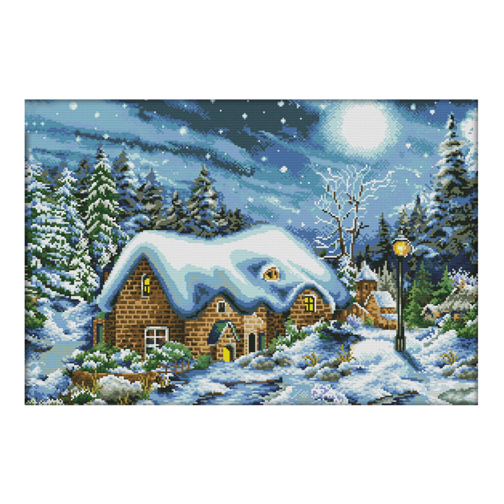 

Snow - 14CT Stamped Cross Stitch - 60*43CM, 501 Original