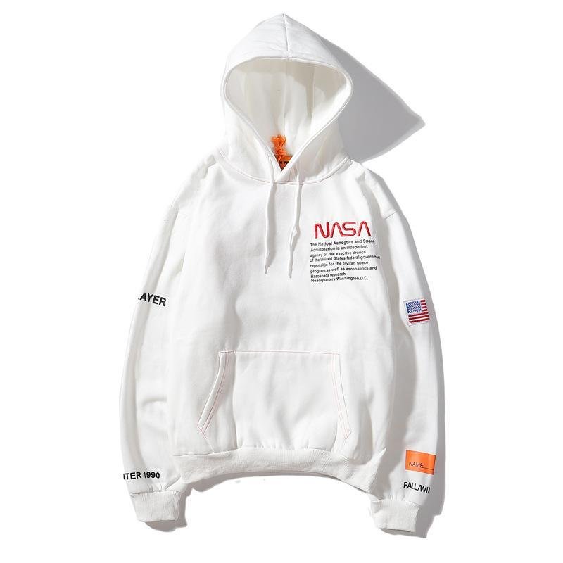 Hip-hop Hooded Jacket Nasa Joint Letter Sweater Embroidered Loose Hoodies