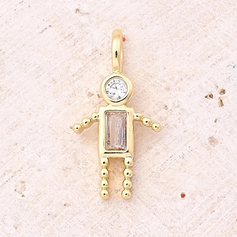 1 Piece 15×7.5mm Hole 2~2.9mm Copper Zircon 18K Gold Plated Geometric Simple Polished Jewelry Accessories Pendant