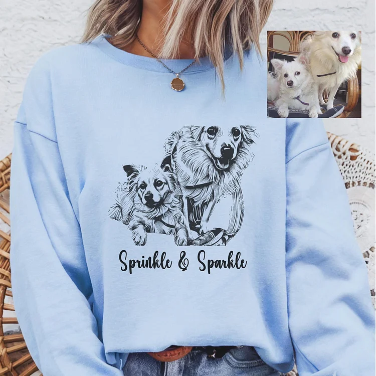 Custom Pet Photo Sweatshirt, Personalized Dog Sweatshirt Hoodie T-shirt