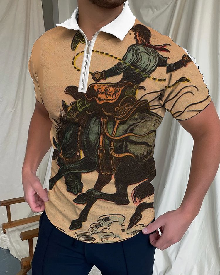 Men's fashion star print shirt 496c