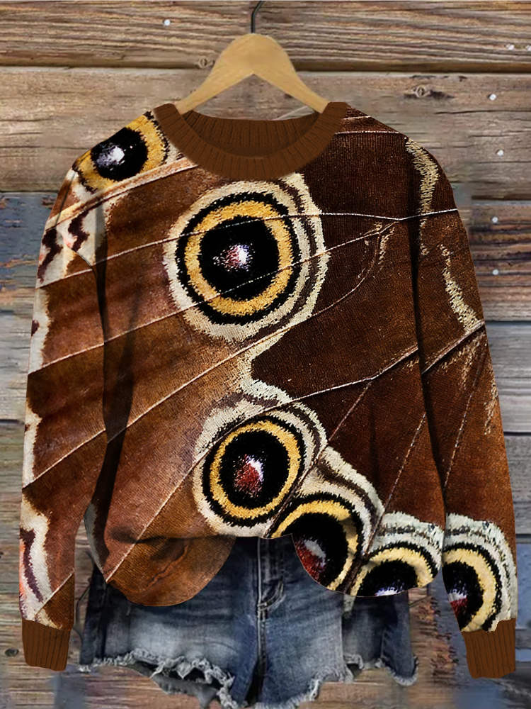 Beautiful Butterfly Inspired Cozy Knit Sweater wearshes