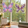 2pcs Butterfly DIY Acrylic Diamond Painting Wind Chime for Adult 5D Diamond Painting Suncatcher with Crystal Pendant Double Sided Hanging Diamonds Art Paint Ornament Gift for Home
