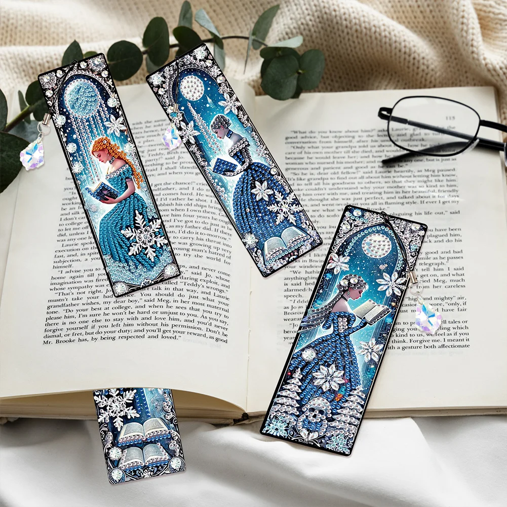 Christmas House A5 Size Diamond Painting Notebook Set with 4Pcs Bookmark Gift
