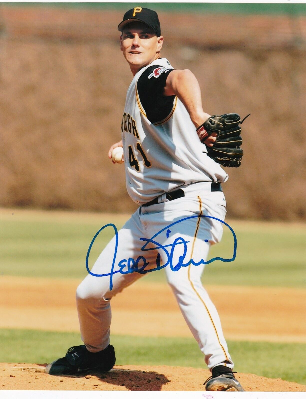 JEFF D'AMICO PITTSBURGH PIRATES ACTION SIGNED 8x10