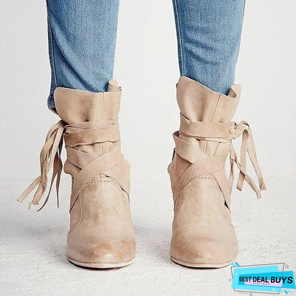 Chunky Heel Martin Boots Outdoor Ankle Boots