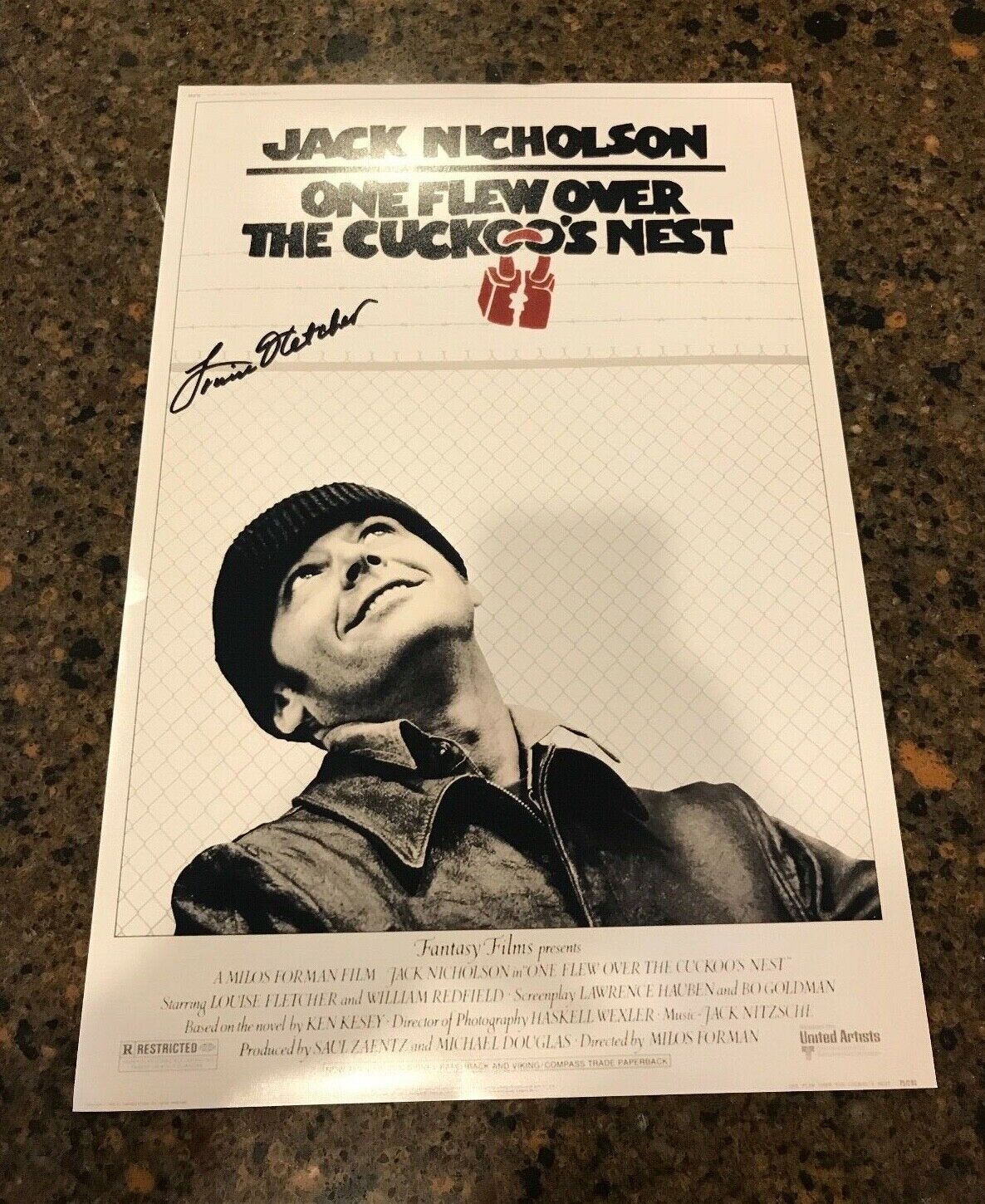 * LOUISE FLETCHER * signed 12x18 poster * ONE FLEW OVER THE CUCKOOS NEST * 2