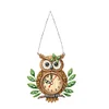 2Pcs Owl DIY Diamond Painting Ornament with Clock Function Home Craft Decor Art