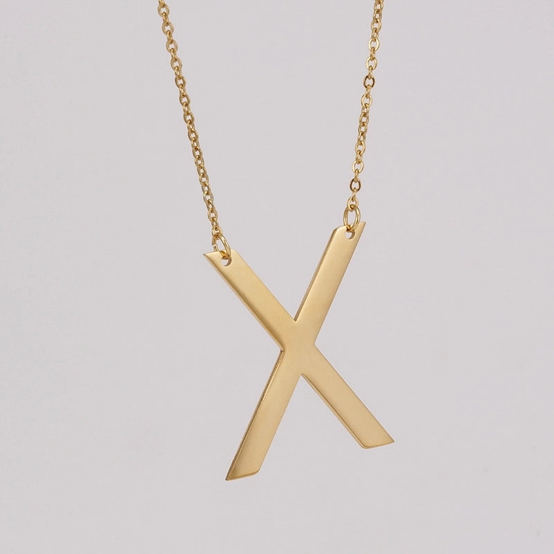 Minimalist Letter Stainless Steel Necklace Plating Stainless Steel Necklaces