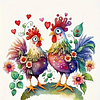 Diamond Painting-DIY Full Round Drill Funny Chickens