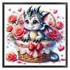 【Limited Stock Sale】Full Embroidery Cotton 11CT Print Rose Pterosaur in Basket Cross Stitch 45x45cm tapestrymarket