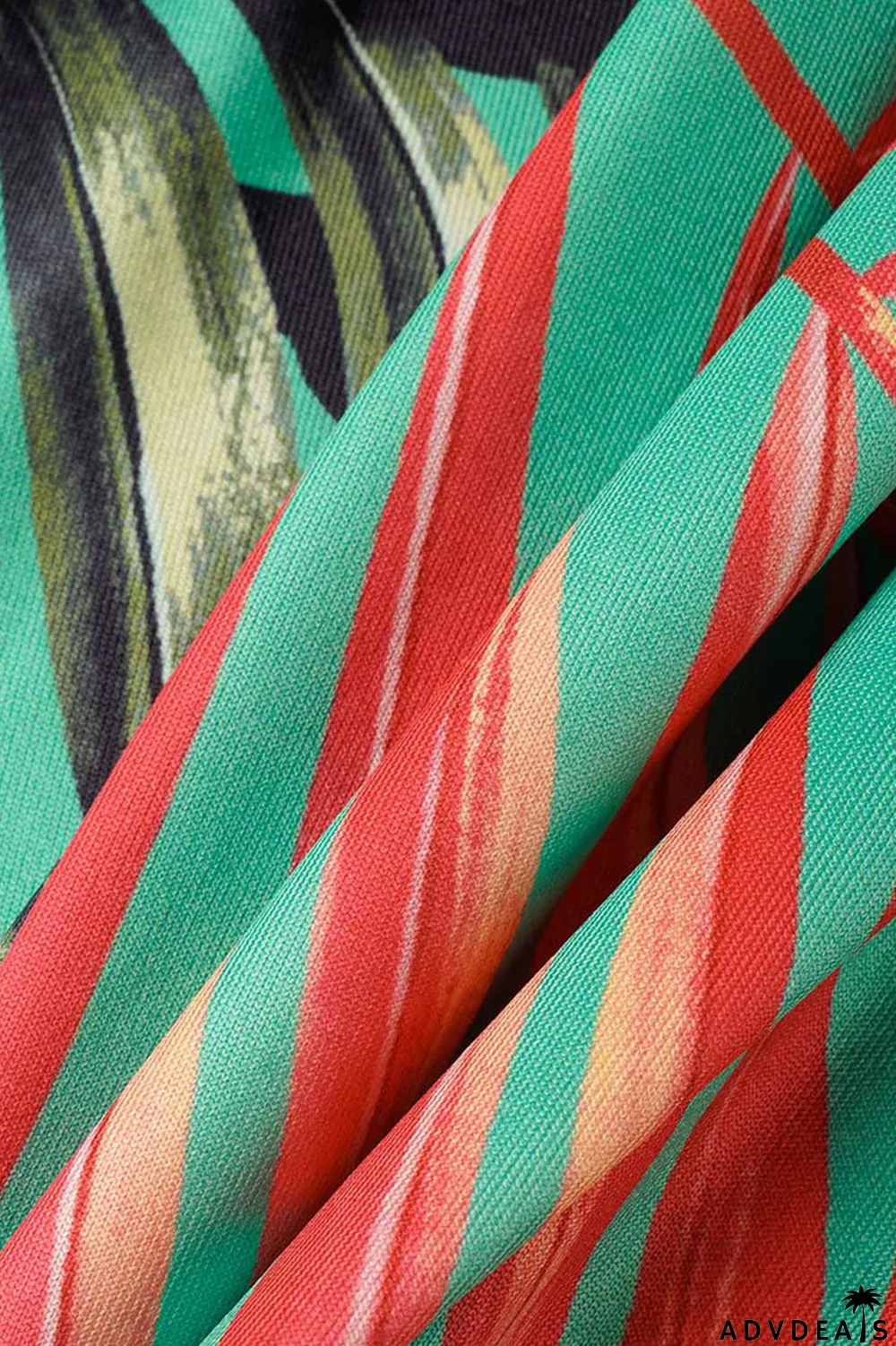 Green Sexy Print Bandage Patchwork Backless Halter Pencil Skirt Dresses