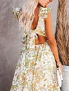 Floral-Print Ruffled Bohemia Maxi Dress